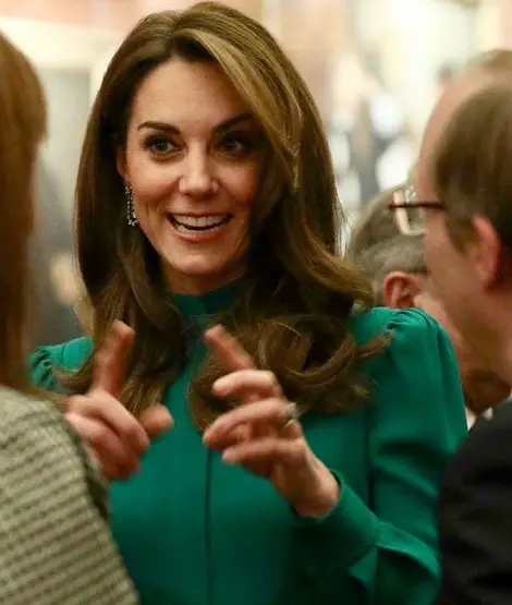 Duchess of Cambridge wore Green Alexander McQueen for NATO Reception at Buckingham Palace
