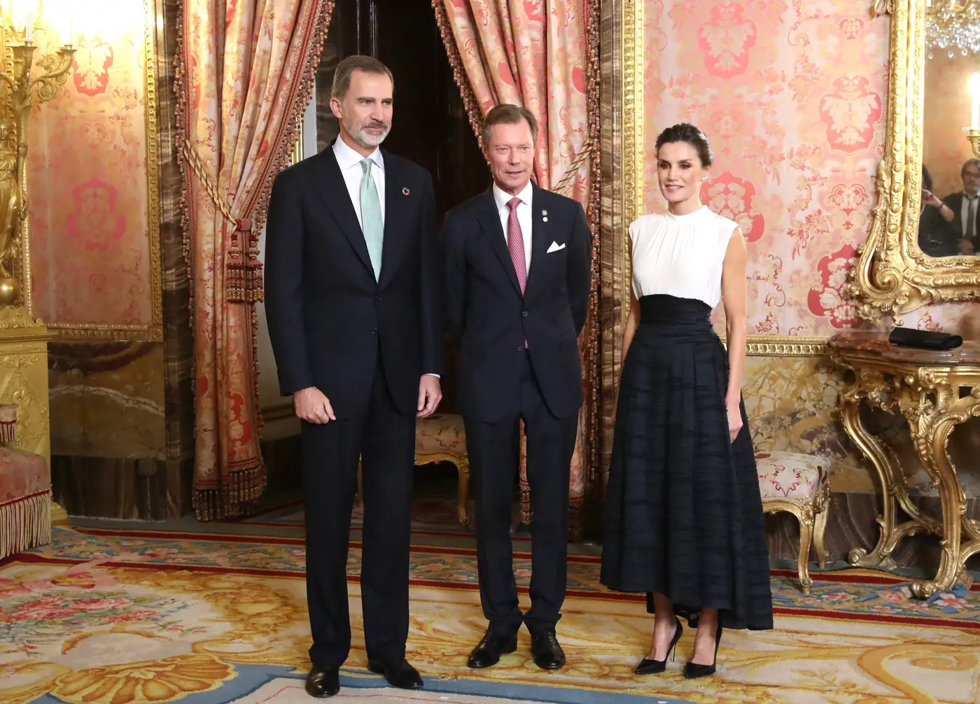 Queen Letizia of Spain chose a black and white look for Climate Change Recption at the Palace
