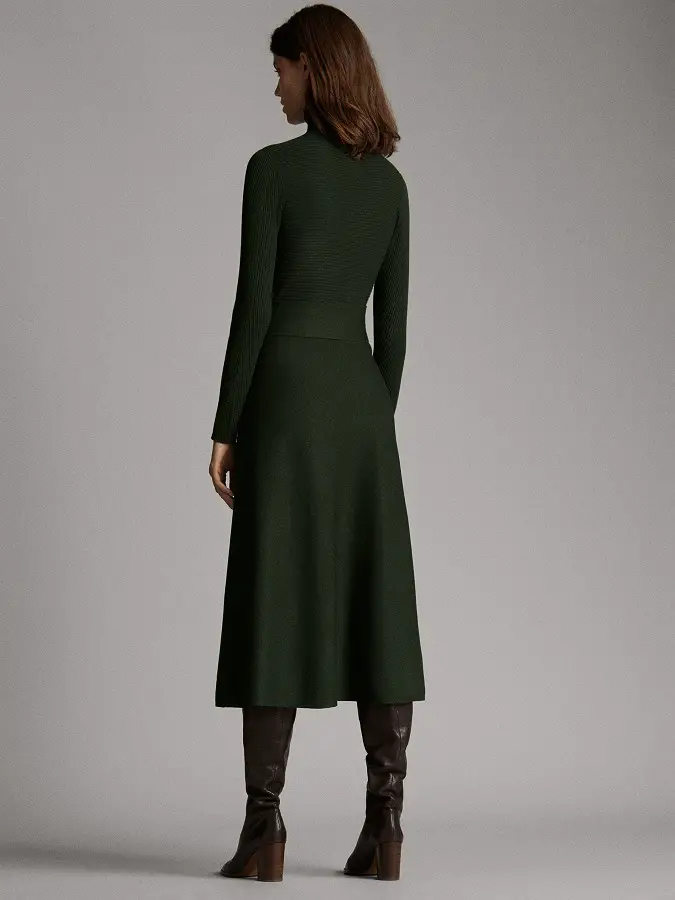 Duchess of Cambridge wore Massimo Dutti High Neck Belted Dress in a berry royal christmas special