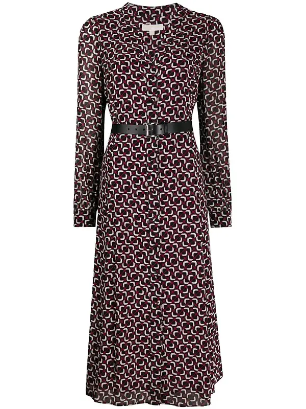 The Duchess of Cambridge wore Michael Kors Printed Floral Midi Dress to spend time with Midwives and nurses