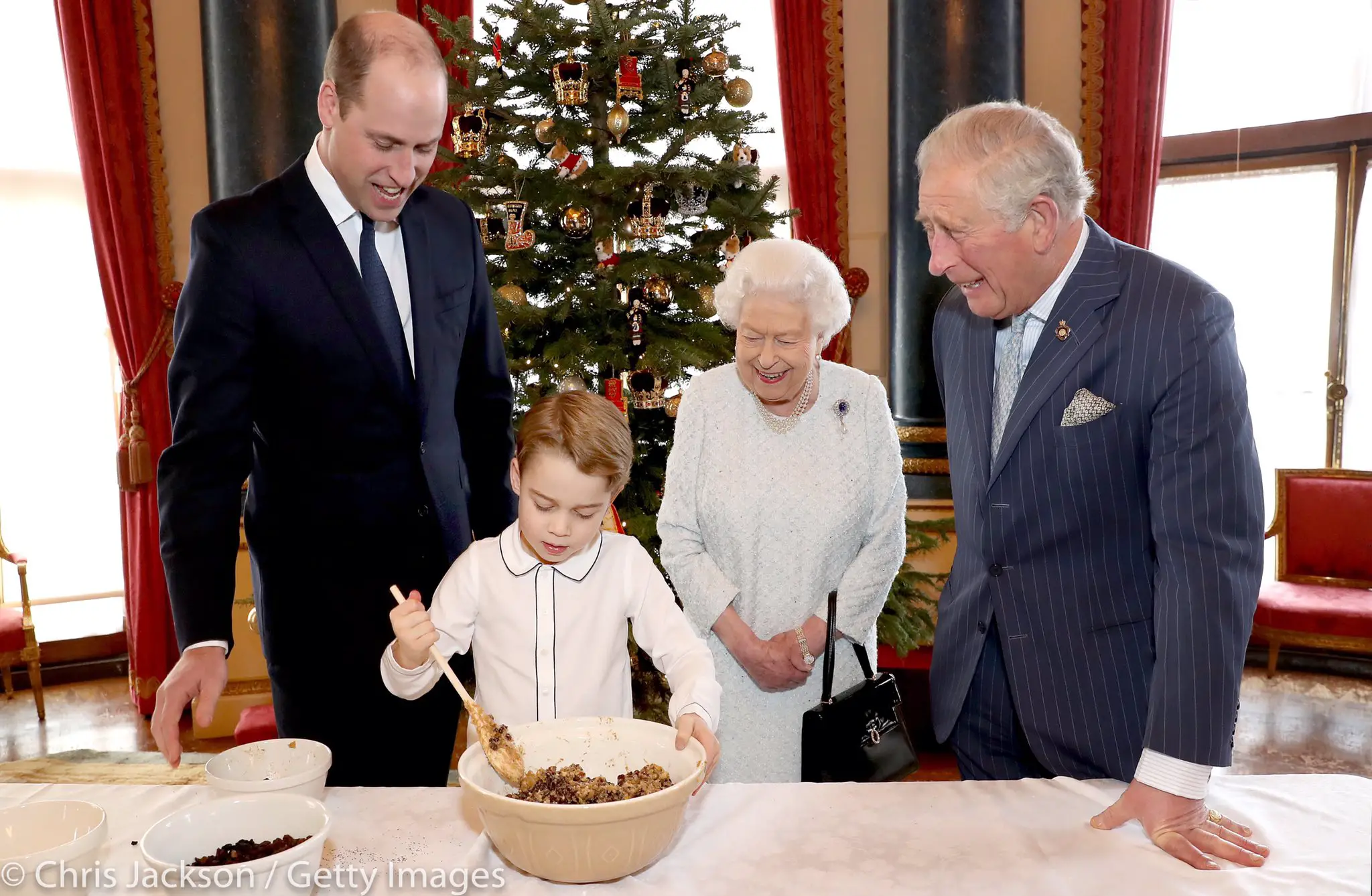 Prince George made puddings with Prince William Prince Charles and Queen Elizabeth