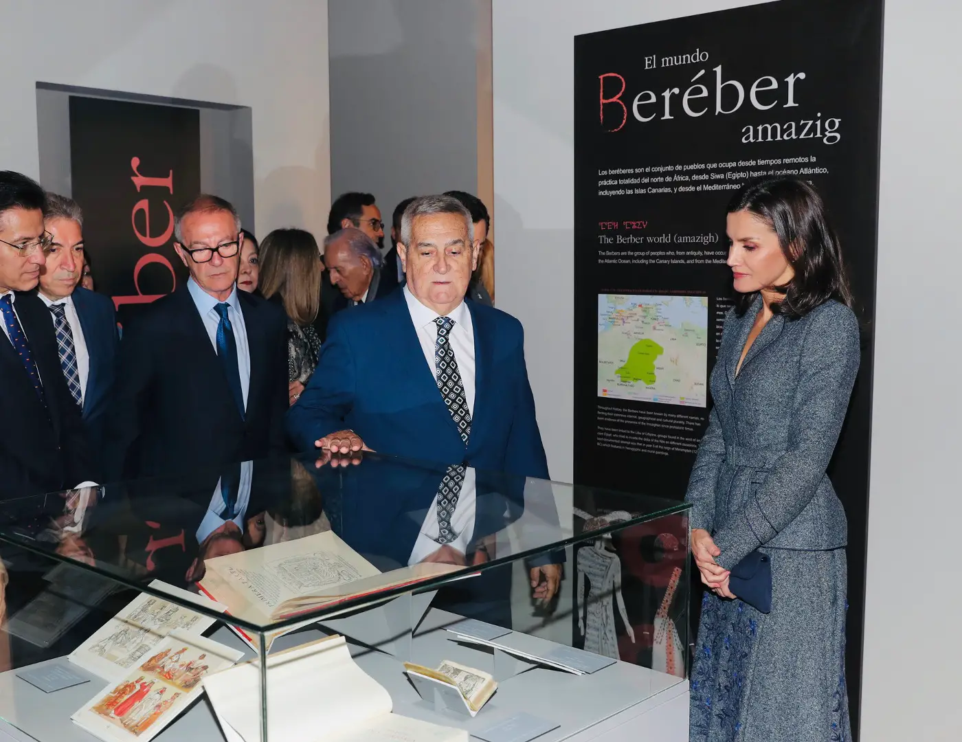 Queen Letizia wore Felipe Varela Skirt Jacket suit for the opening of an exhibition in Granada
