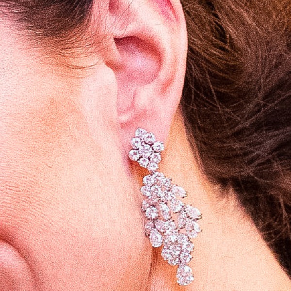 Queen's Diamond Chandelier Drop Demi-Parure earrings