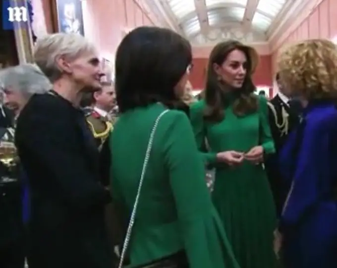 The Duchess of Cambridge wore Green Alexander McQueen for NATO Reception at Buckingham Palace