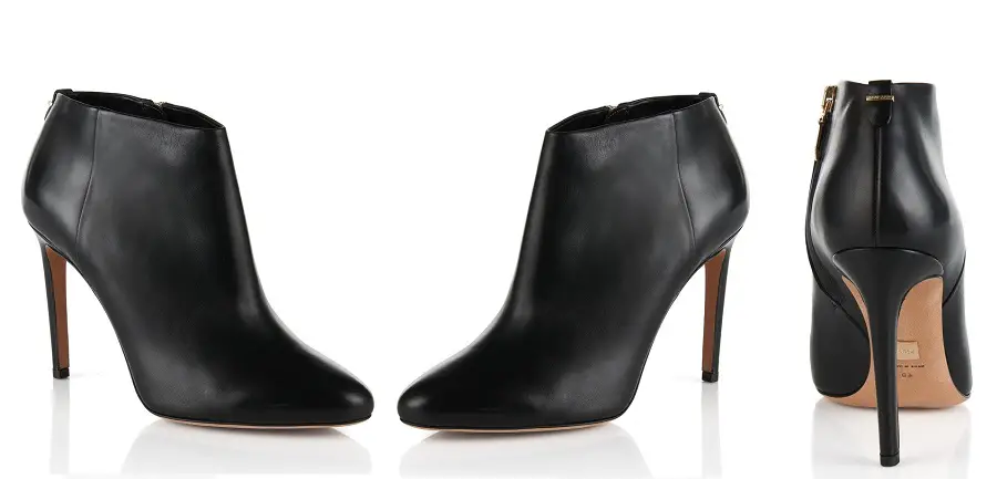 Queen Letizia wore BOSS Hugo Boss 'Staple Bootie 100' black leather ankle boots