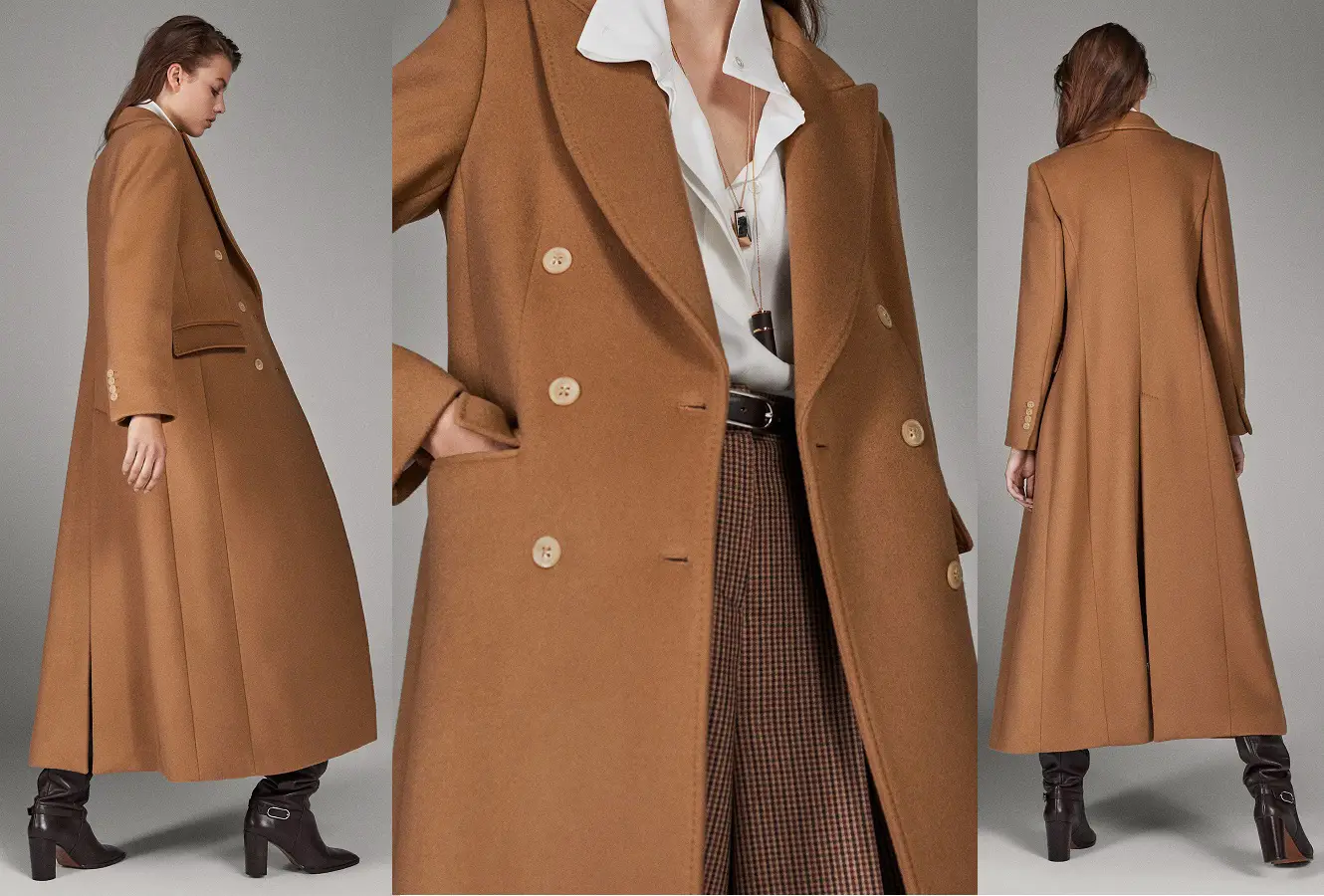 The Duchess of Cambridge wore Massimo Dutti Limited Edition Button Cashmere Wool Camel Coat