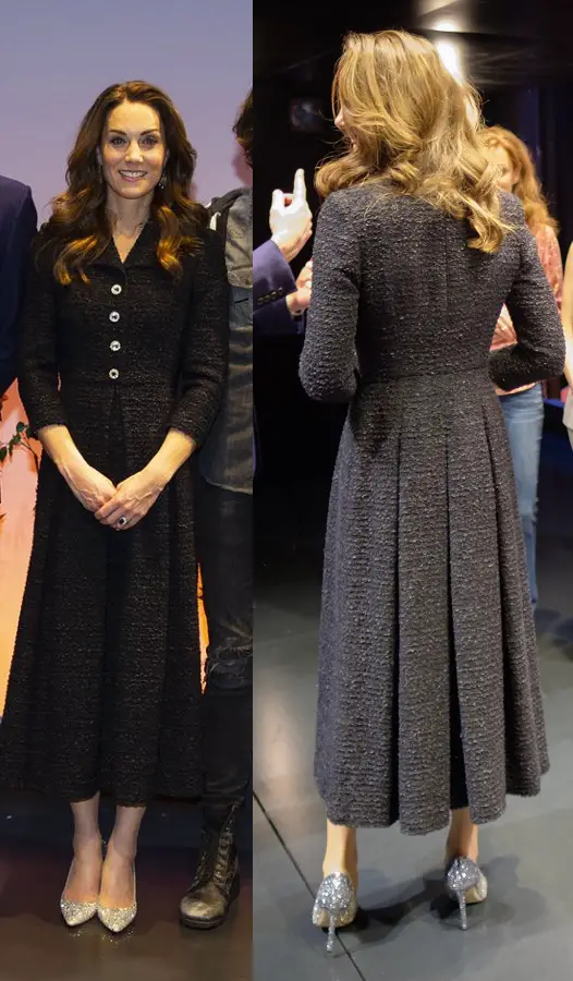 Duchess of Cambridge wore black Eponine London dress to Dear Evan Hansen performance