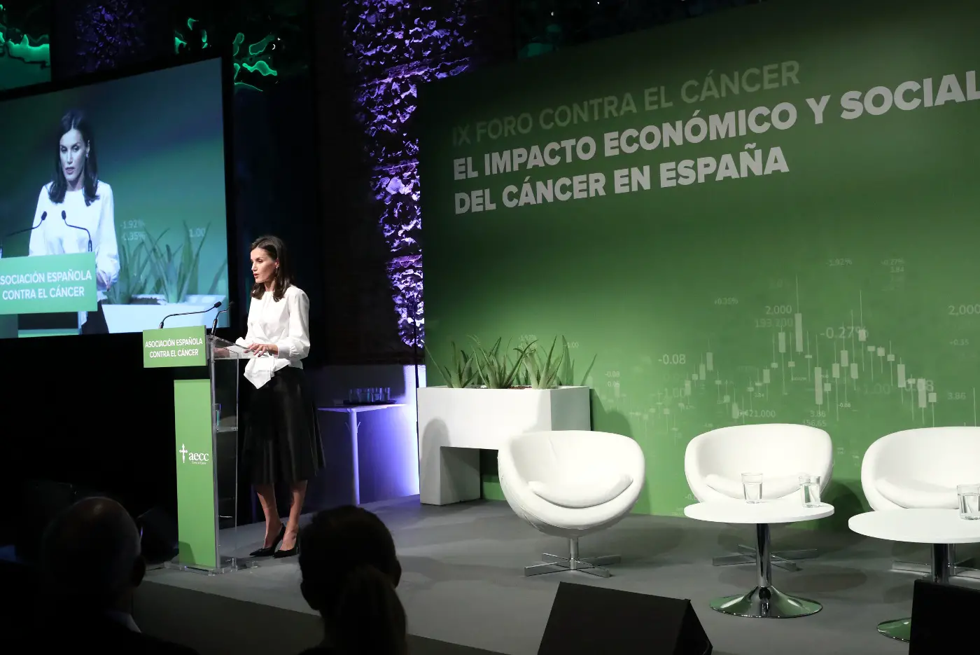 Queen Letizia at Forum against Cancer