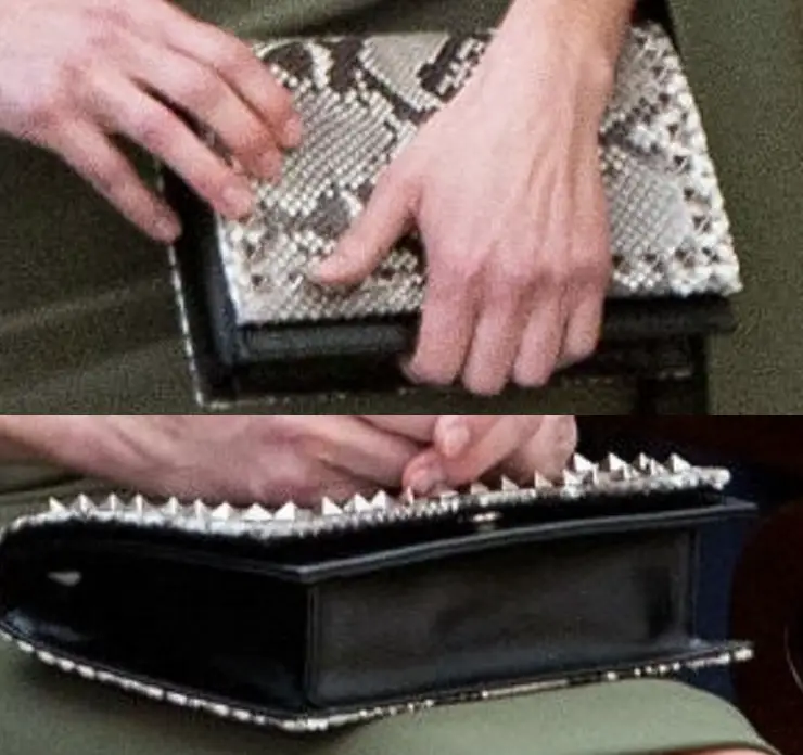 Queen Letizia carried Magrit Snake Skin Clutch