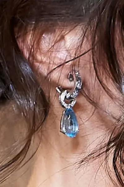 Queen Letizia wore Aquamarine Diamond Bvlgari earrings