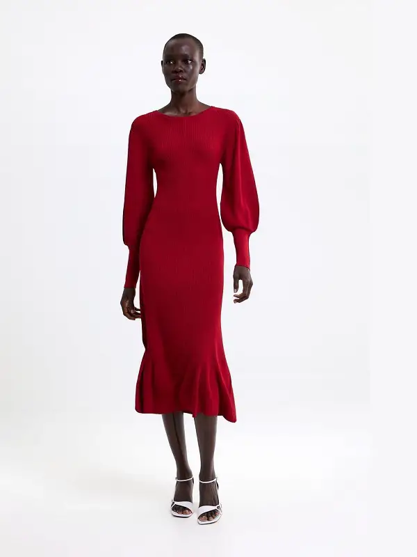 Zara Red Midi Dress