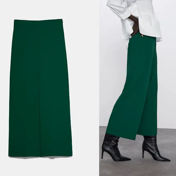 Zara green culottes