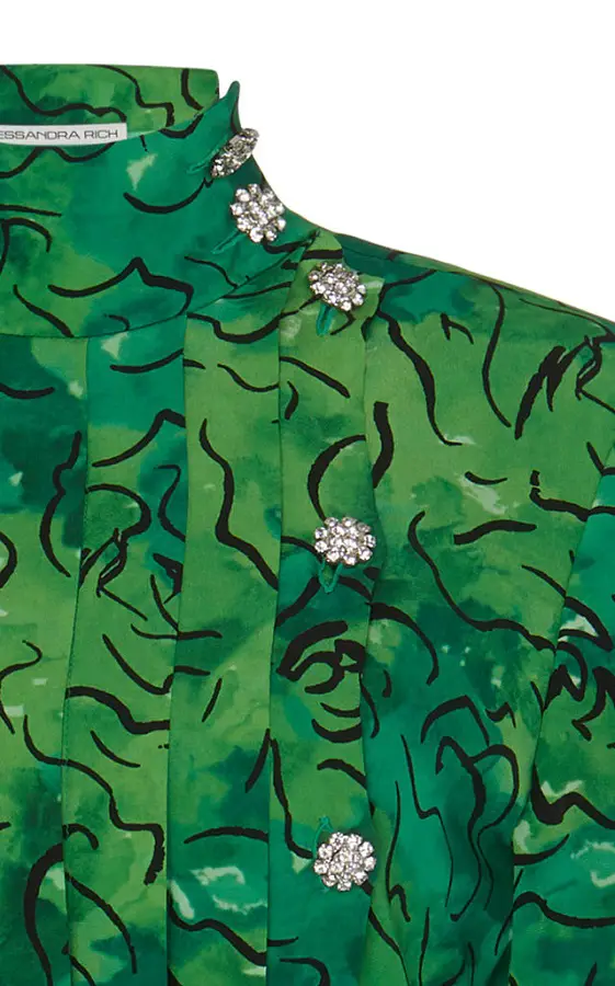 Duchess of Cambridge wore Alessandra Rich Printed Silk Peplum Dress on the day one of Ireland visit in 2020