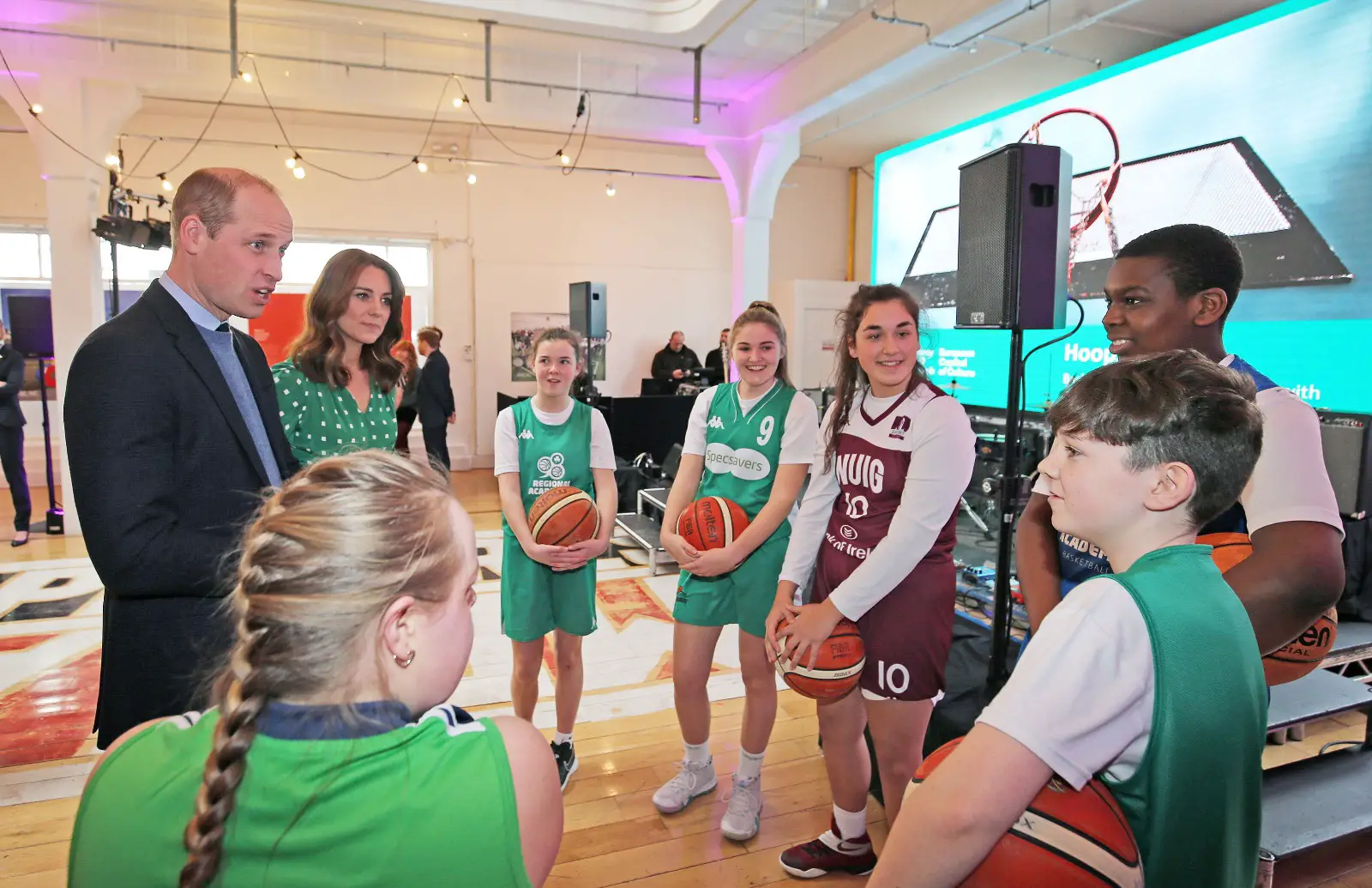 William and Catherine met performers, young people and volunteers.
