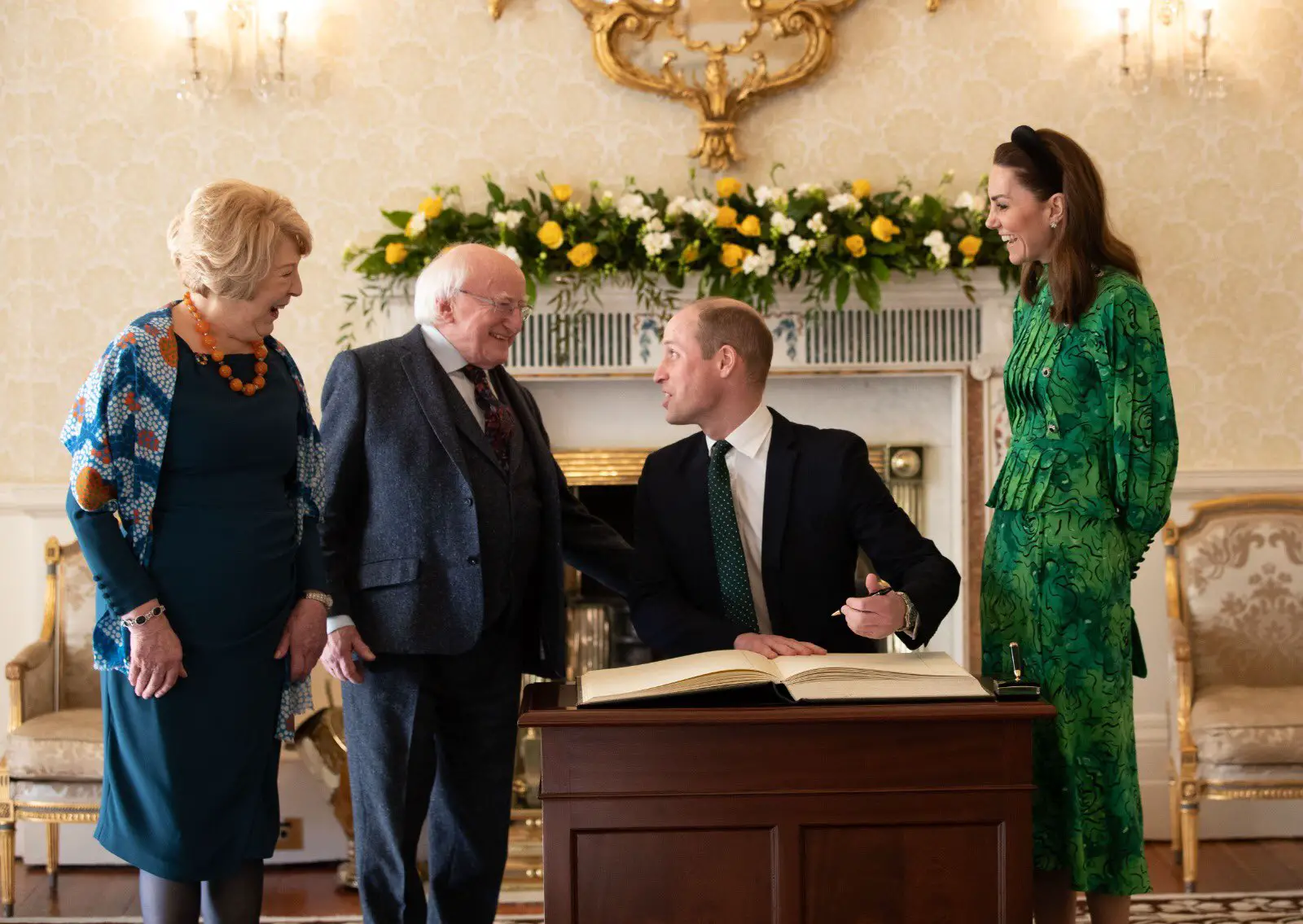 The Duke and Duchess of Cambridge signed the visitor's book before leaving