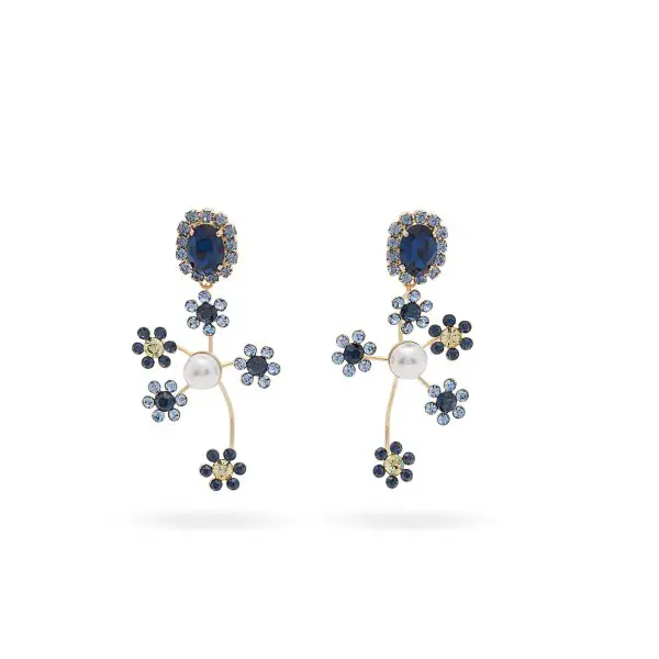 Duchess of Cambridg wore Erdem Pearl Embellished Floral Drop Earrings