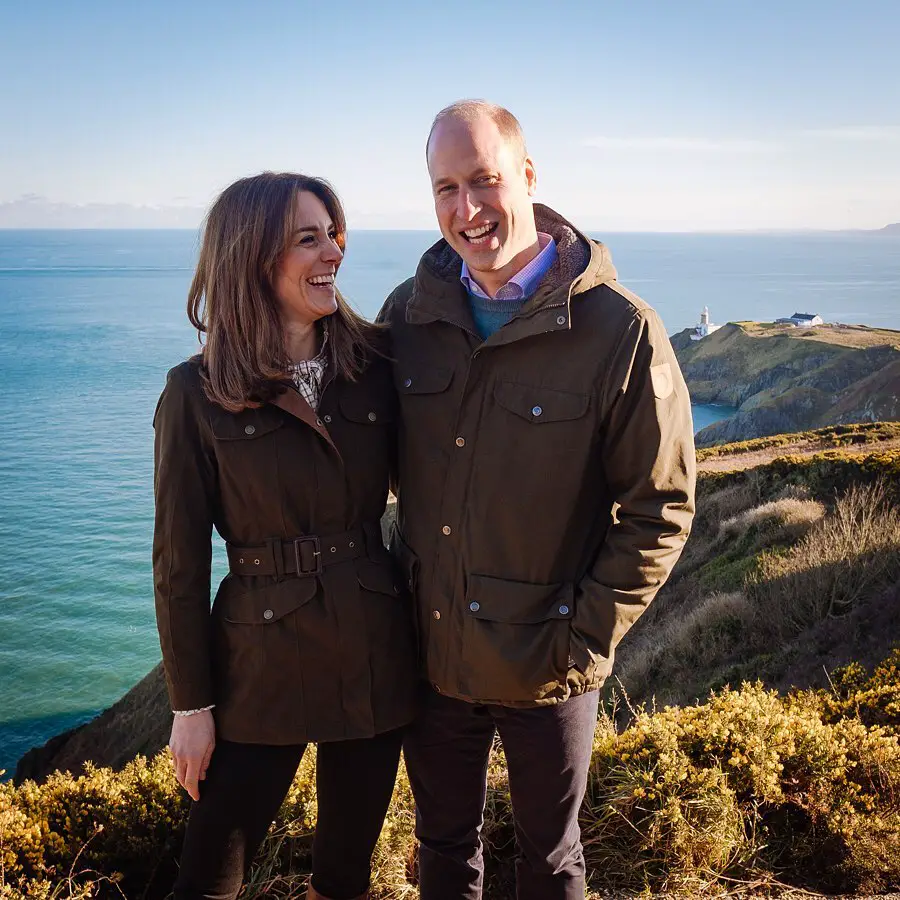 The Duke and Duchess of Cambridge on the cliff walk during a visit to Howth Head in Co. Dublin, as part of their three day visit to the Republic of Ireland.