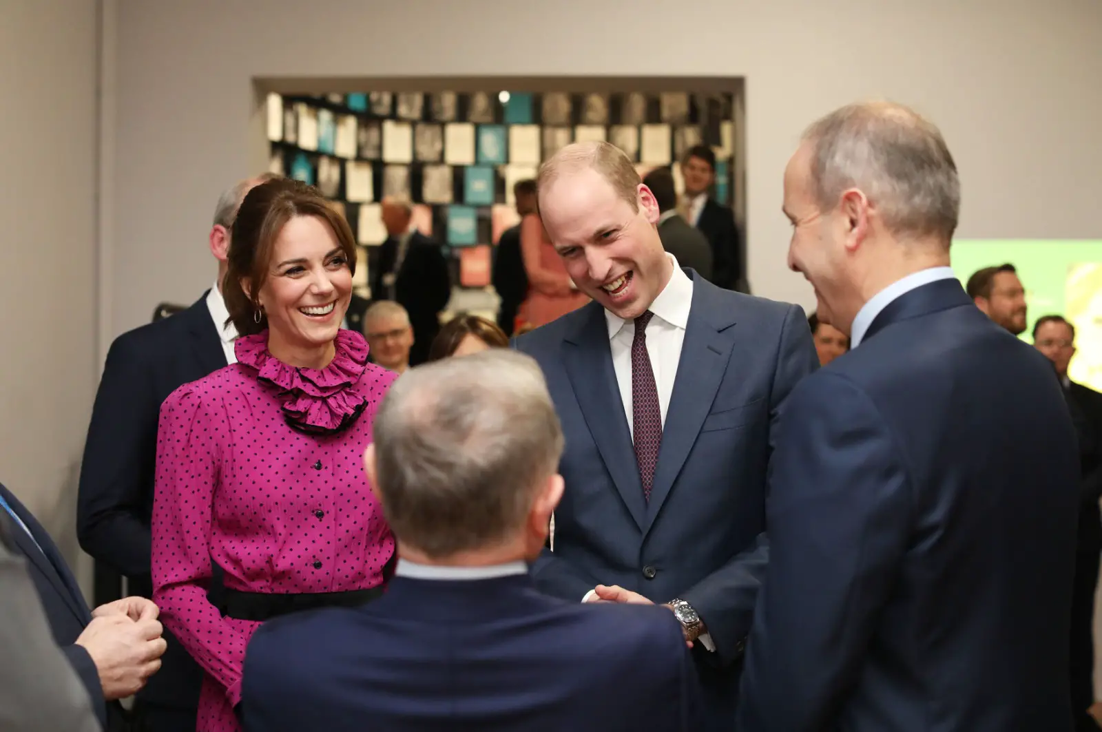 The Duke and Duchess of Cambridge attended the reception hosted at he Museum of Literature Ireland during their first tour in 2020
