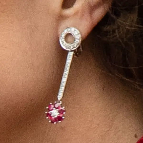 Duchess of Cambridge wore Mouawad diamond and ruby earrings