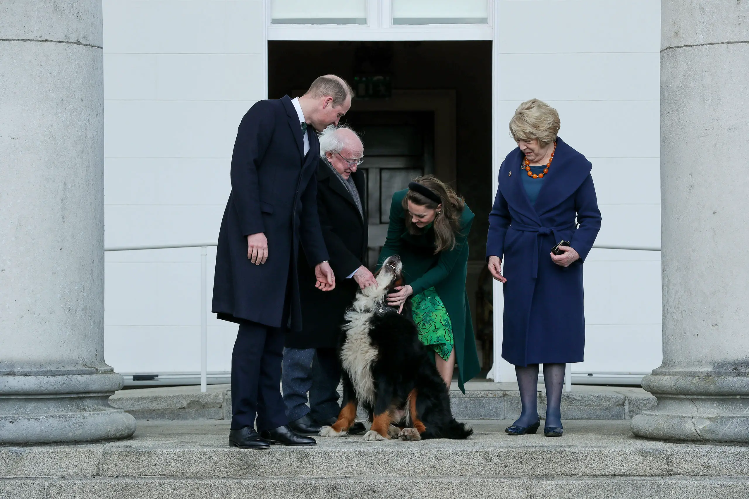 The Duke and Duchess of Cambridge was warmly welcomed by the Irish President and First Lady