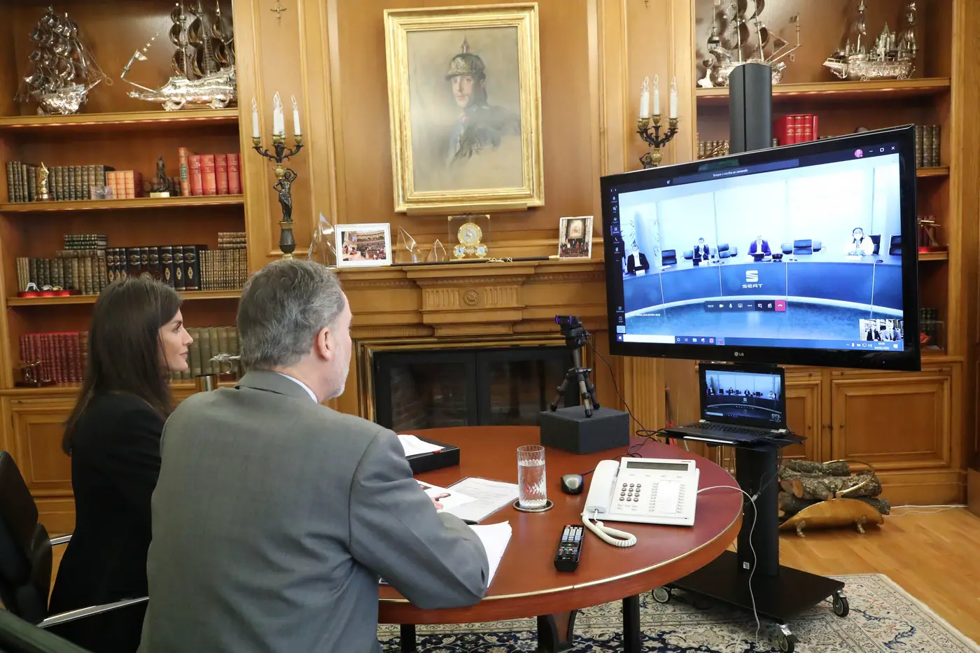 Queen Letizia and King Felipe held a video conference