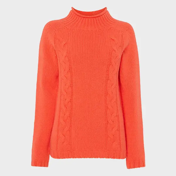 Duchess of Cambridge wore Really Wild Clothing Cashmere Mix Cable Cres Coral Sweater