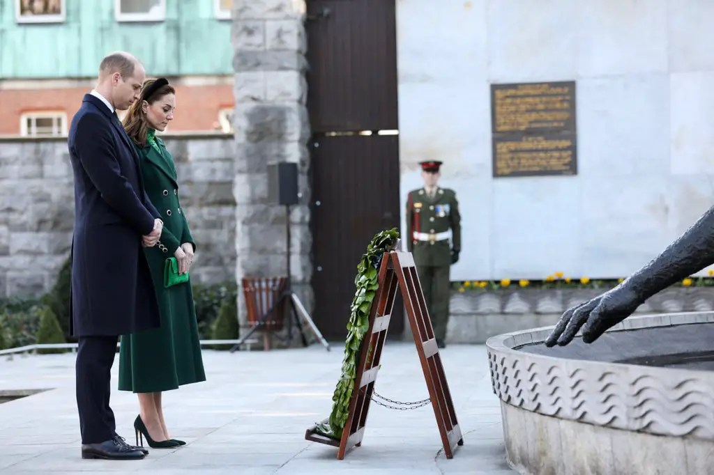 The Duke and Duchess of Cambridge at the Garden of Remembrance during Ireland visit 