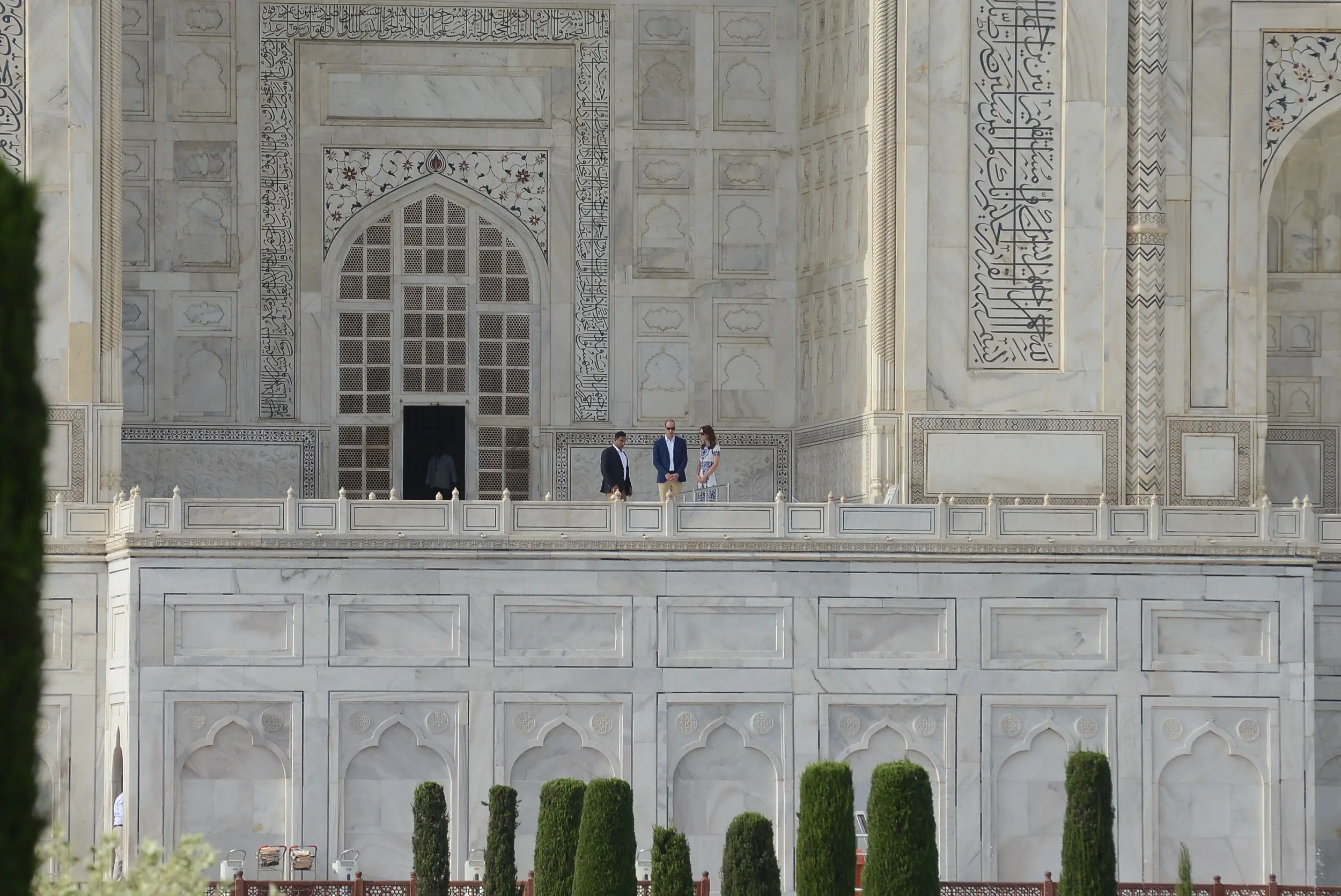 The Duke and Duchess of Cambridge during the tour of Taj Mahal