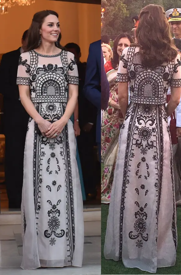 The Duchess of Cambridg wore Temperley London Delphia Top and Skirt at the Queen's Birthday Party during India tour