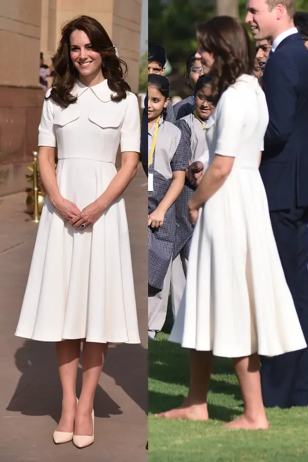 The Duchess of Cambridge wore Emilia Wickstead Wool-Crepe Midi Dress