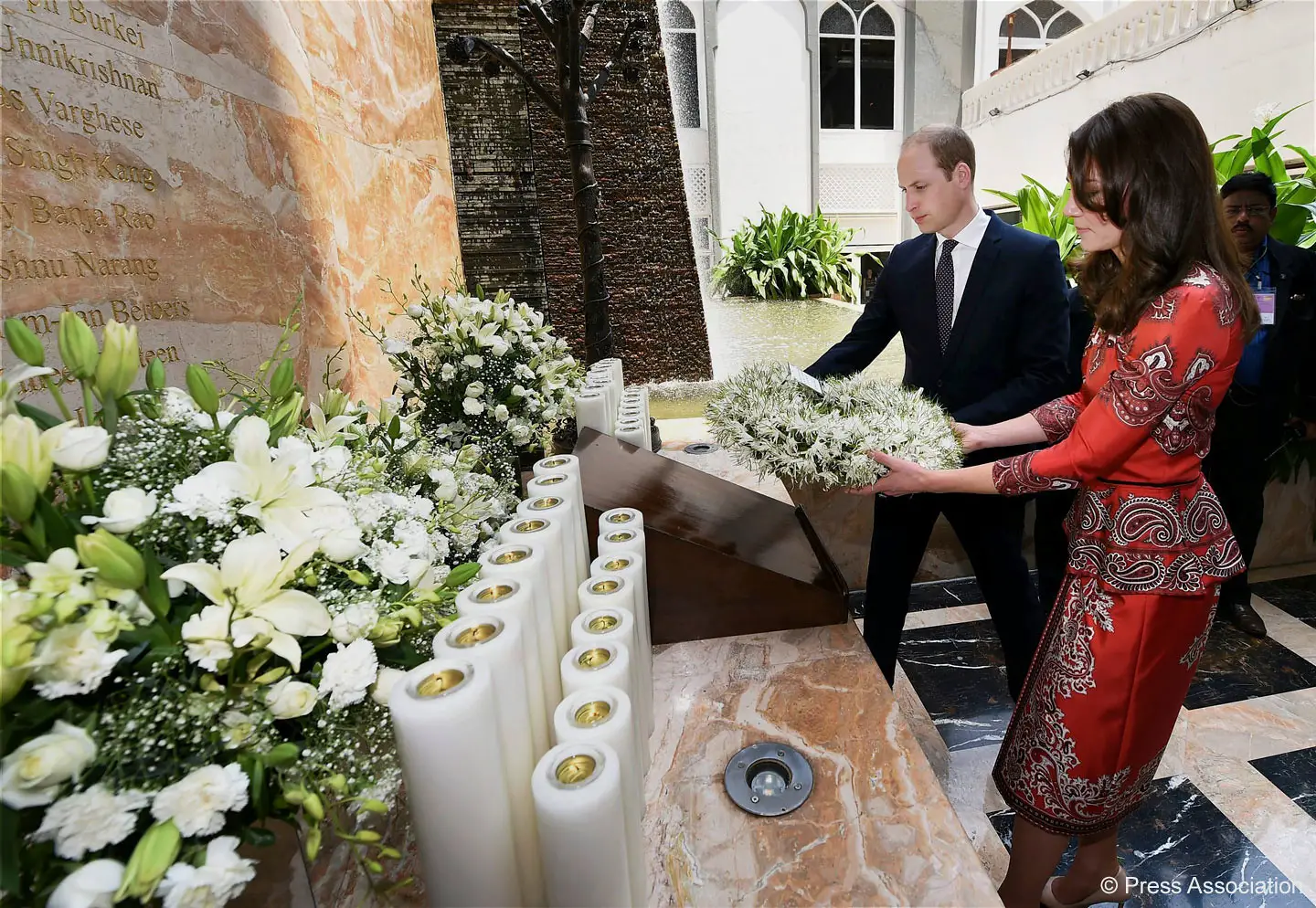 The Duke and Duchess of Cambridge paid tribute to the victims of 2008 attack