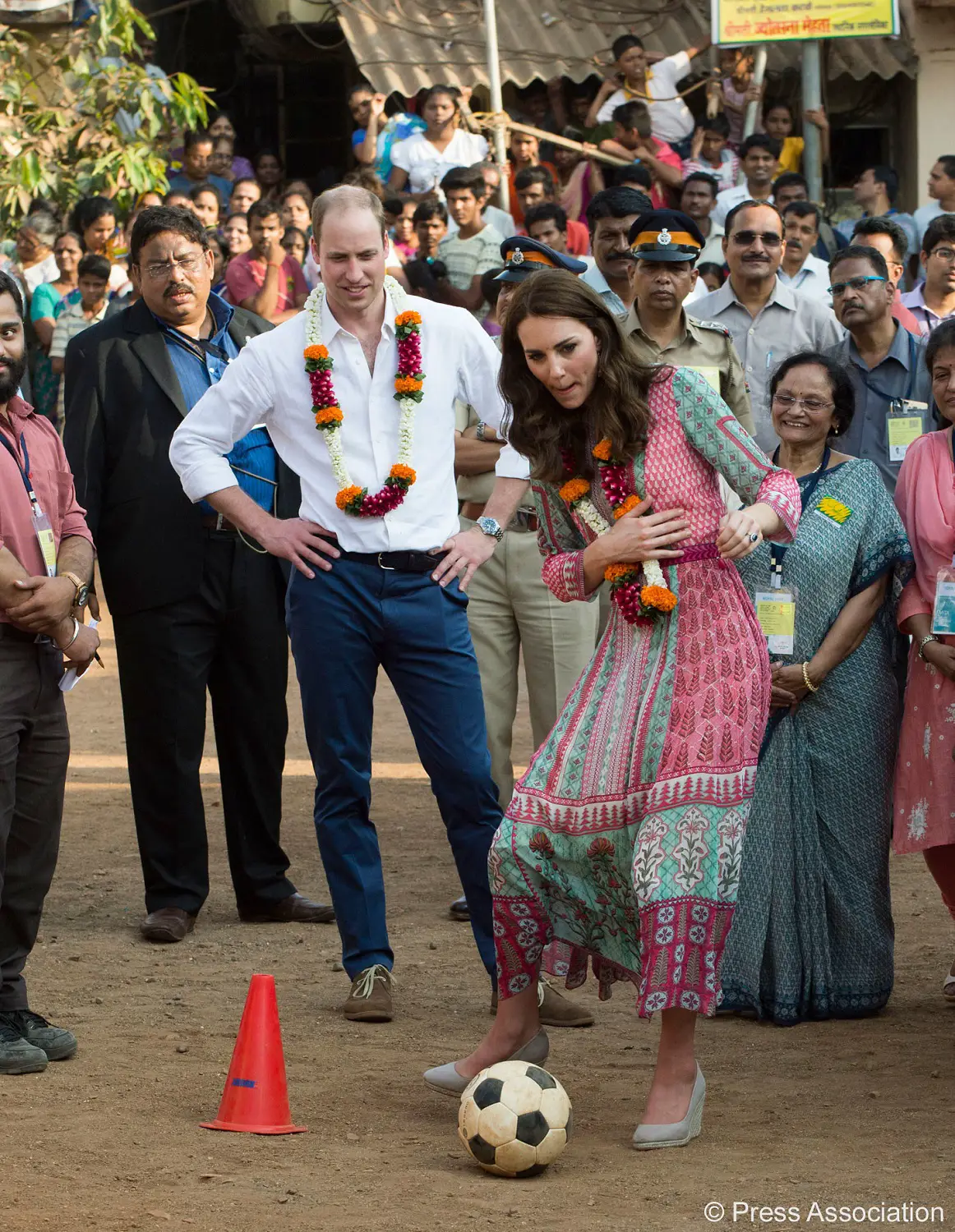 The Duke and Duchess were equally enjoying the day with children.
