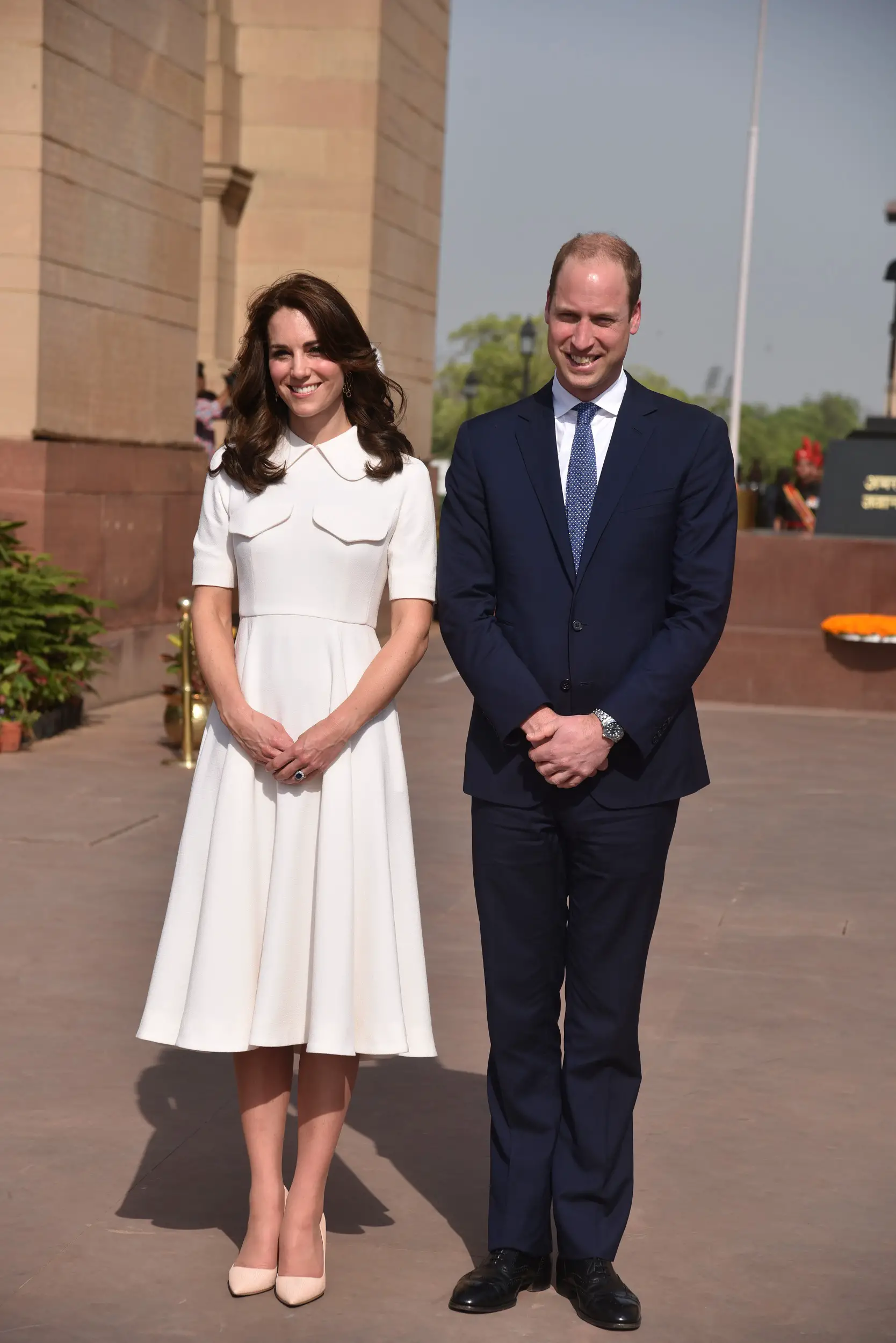 The Duke and Duchess of Cambridge at the India Gate