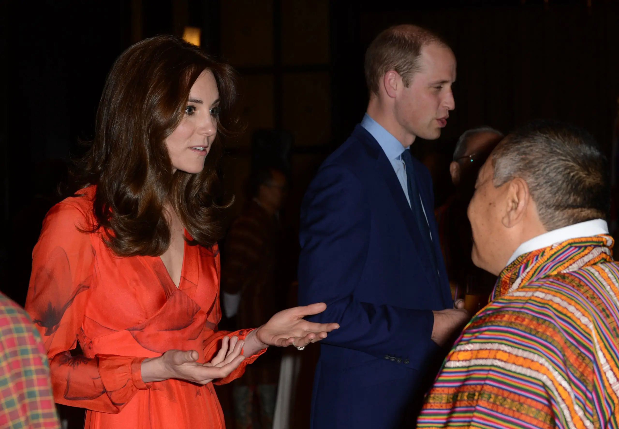 The Duke and Duchess of Cambridge attended a reception in Bhutan during the tour in April