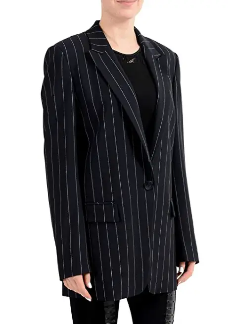 Queen Letizia wore Hugo Boss Kocani Black Striped Women Blazer