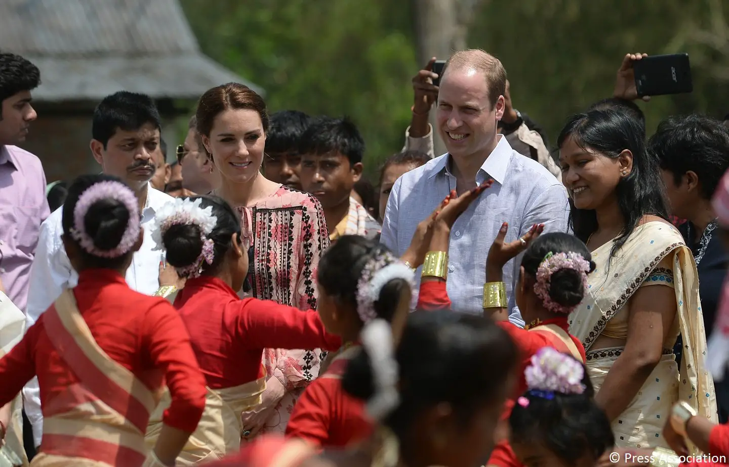 The Duke and Duchess of Cambridge in Panbari Village during India tour