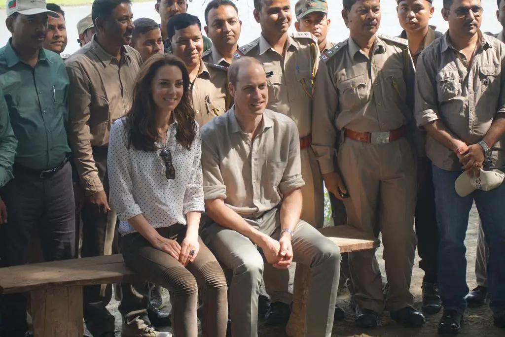 The Duke and Duchess of Cambridge met rangers inside Kaziranga