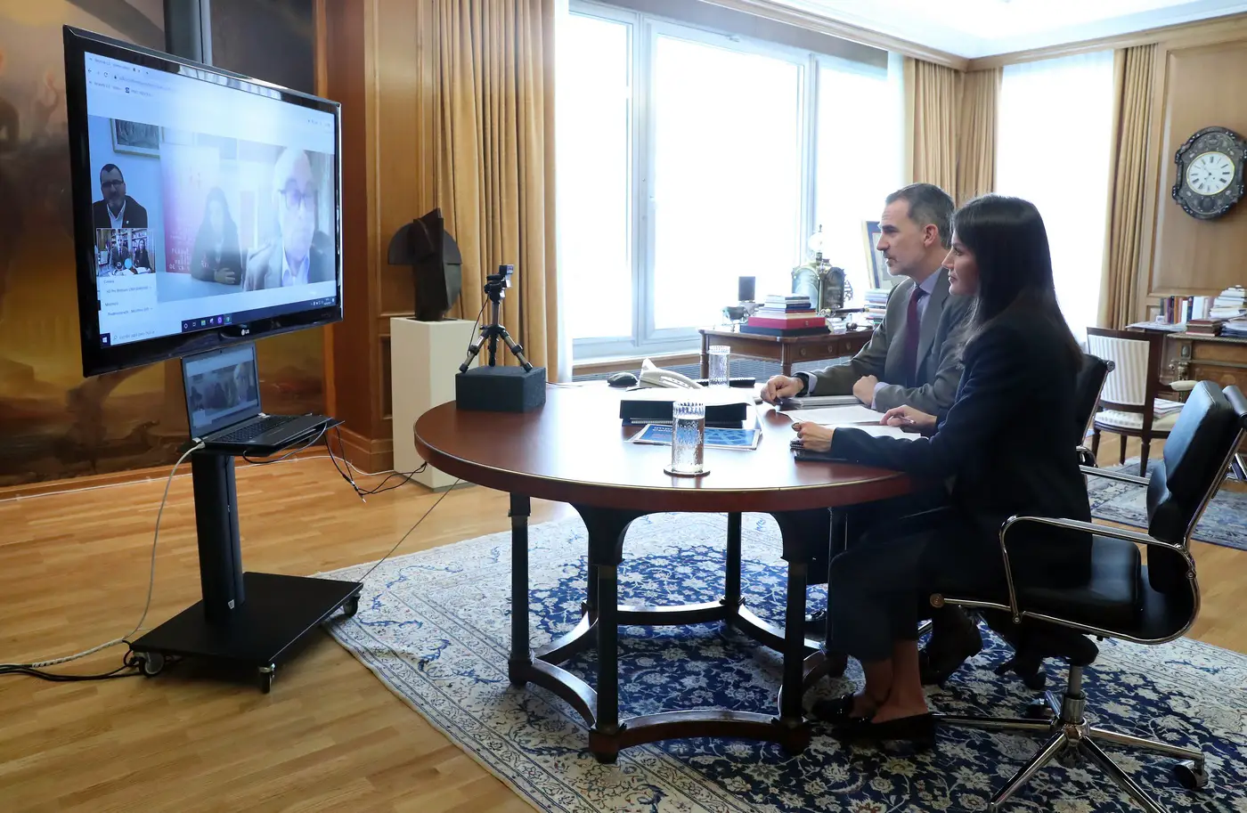 Letizia and King Felipe held a video call with Project Home Balears