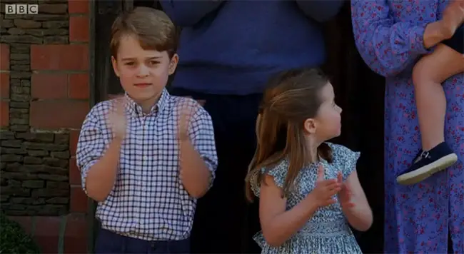 Prince George, Princess Charlotte and Prince clapped for the NHS with Duke and Duchess of Cambridge