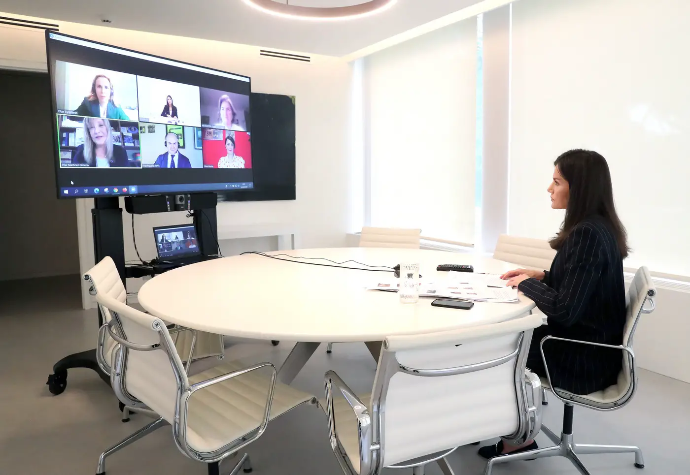 Queen Letizia began her day with a virtual meeting with the representatives of organizations of people with diabetes