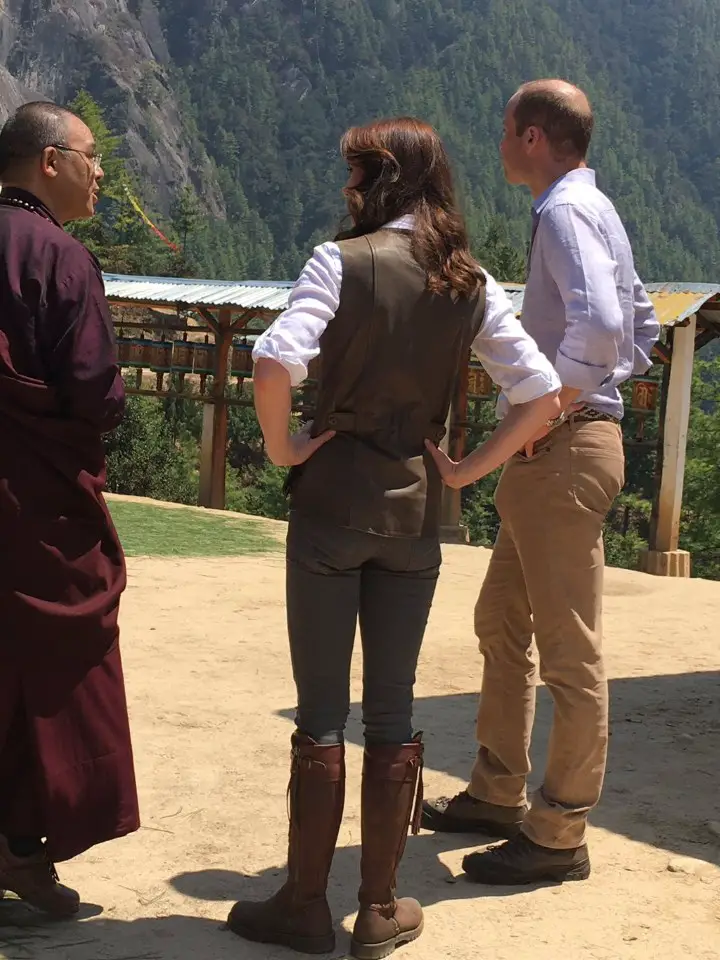 The Duke and Duchess of Cambridge during a hike to Paro Taktsang, the Tiger’s Nest monastery during Bhutan visit