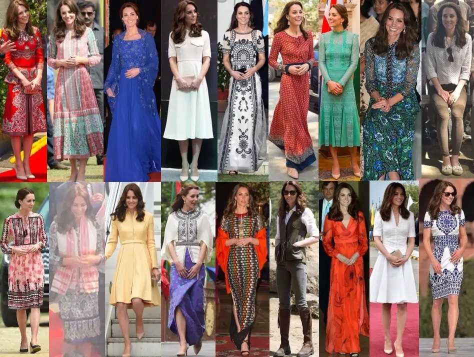 All the outfits Duchess of Cambridge wore during the India and Bhutan Royal Tour in April 2016