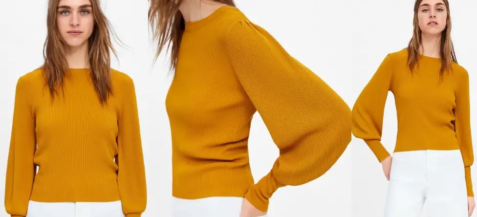Duchess of Cambridge wore Zara Mustard Yellow Puff Sleeve Sweater for video call