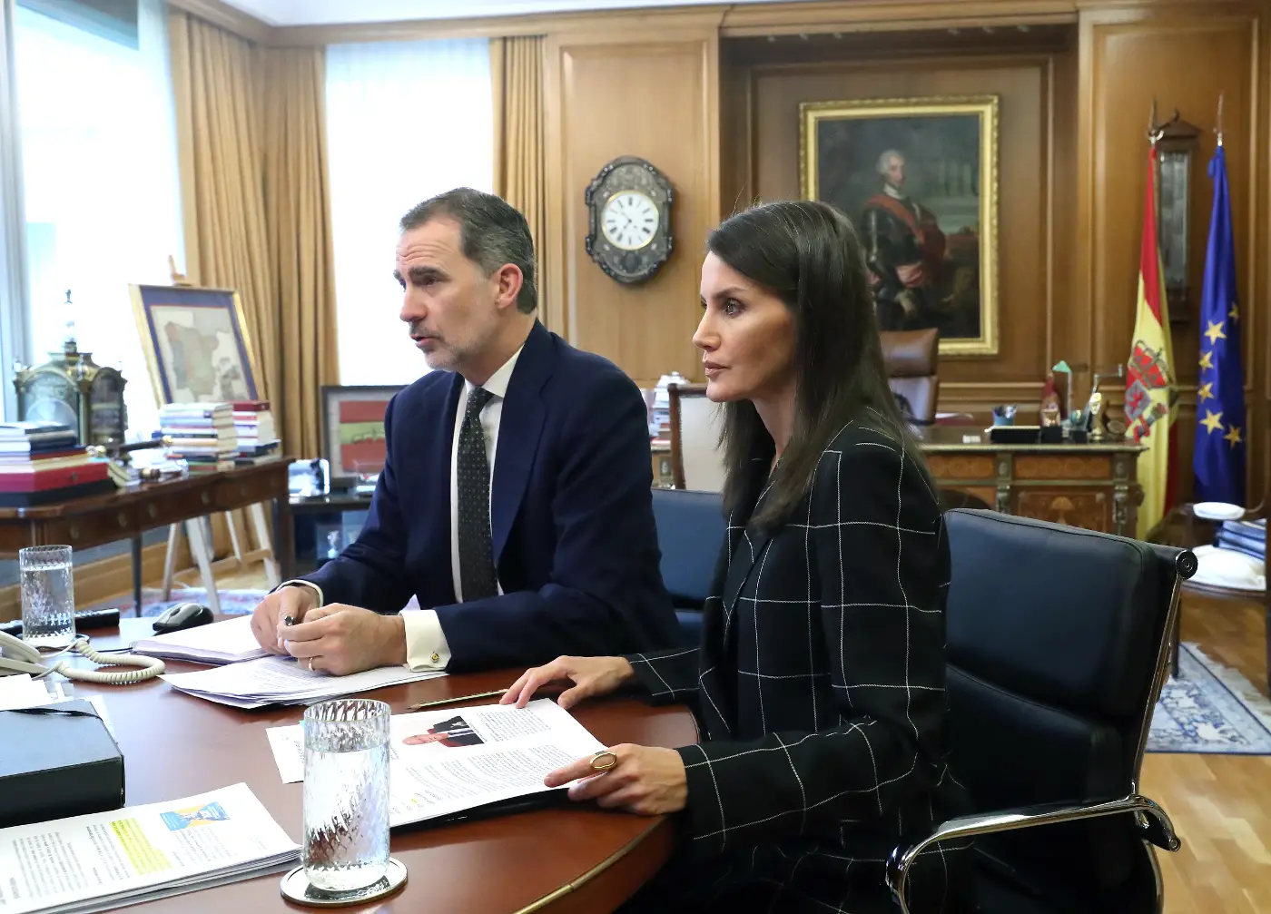 Felipe and Letizia held a video conference with the Medical associal