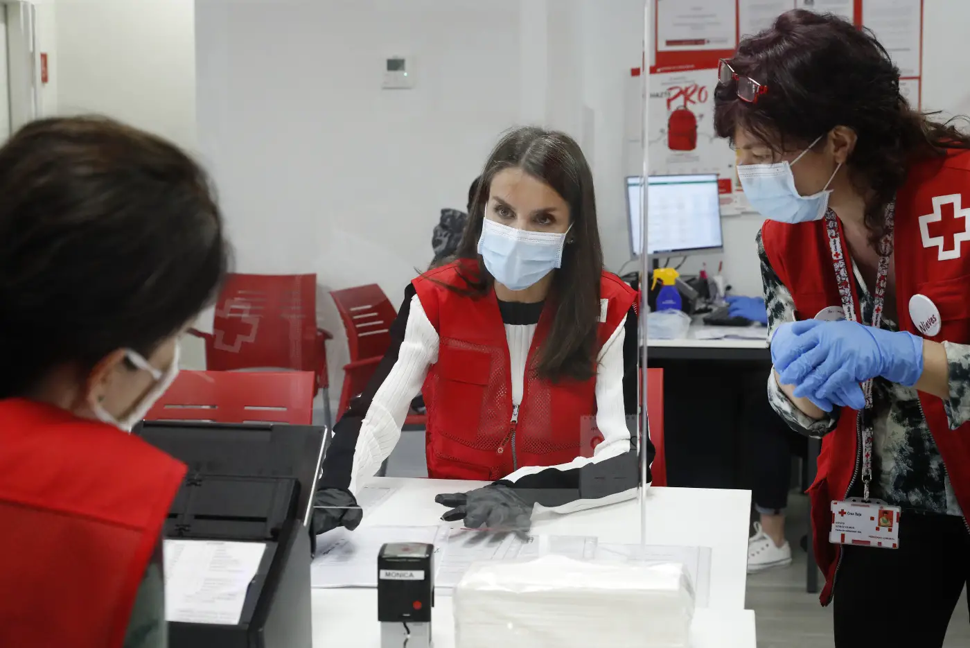 Queen Letizia of Spain visited the Red Cross in Madrid
