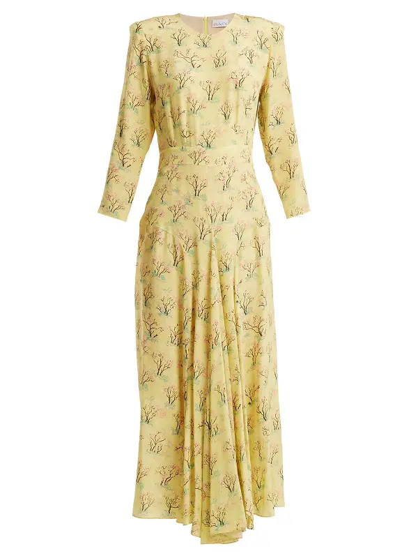 Duchess of Cambridge wore Raey Acid Tree Print Silk Dress at the launch of Hold Still