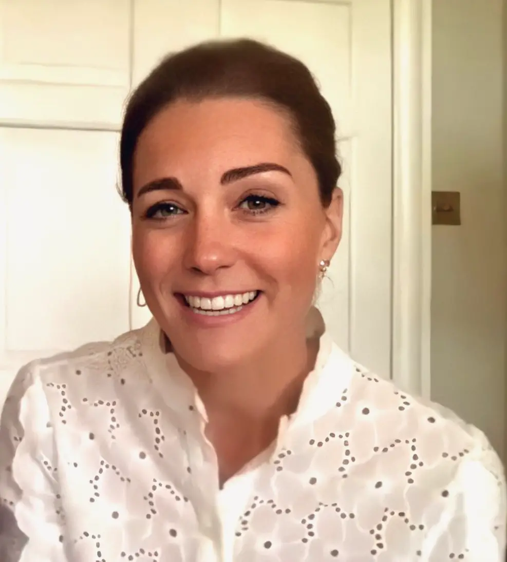 Duchess of Cambridge marked the volunteer week with a zoom call wearing Mabel shirt