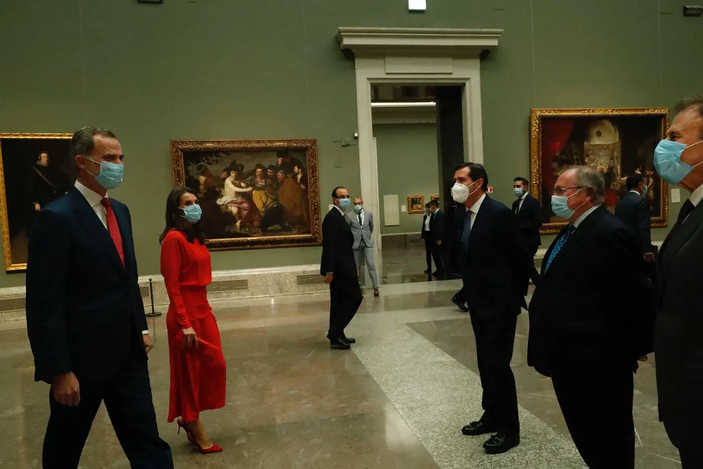 King Felipe and Queen Letizia of Spain touring the the Prado Museum during the launch of Spain for Sure Campaign