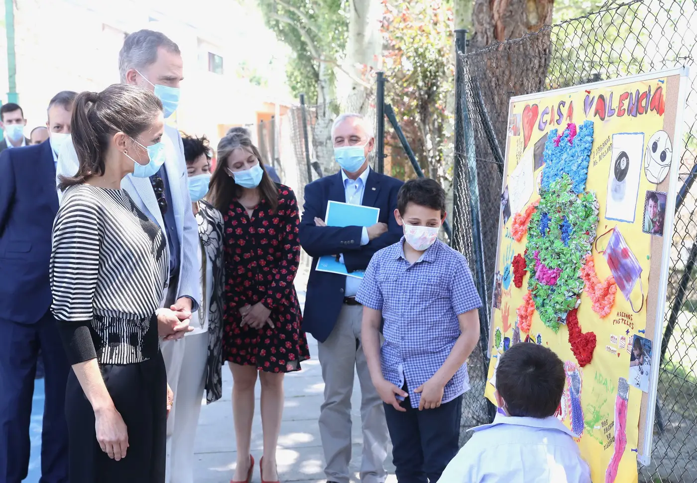 King Felipe and Queen Letizia visited an exhibition at the SOS Children Village in Madrid