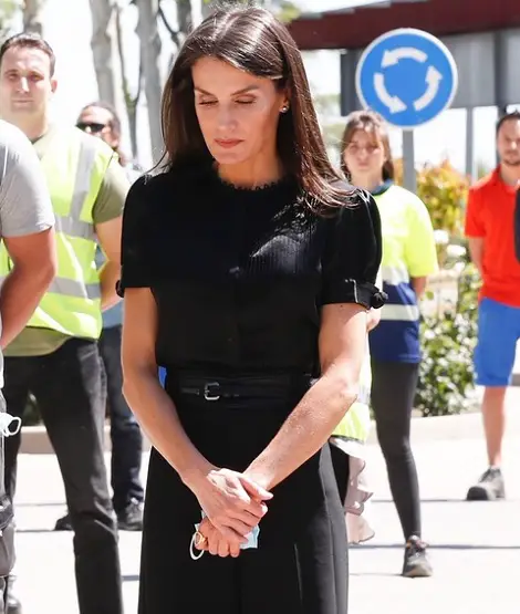 Queen Letizia of Spain in black outfit for another public engagement amid covid19